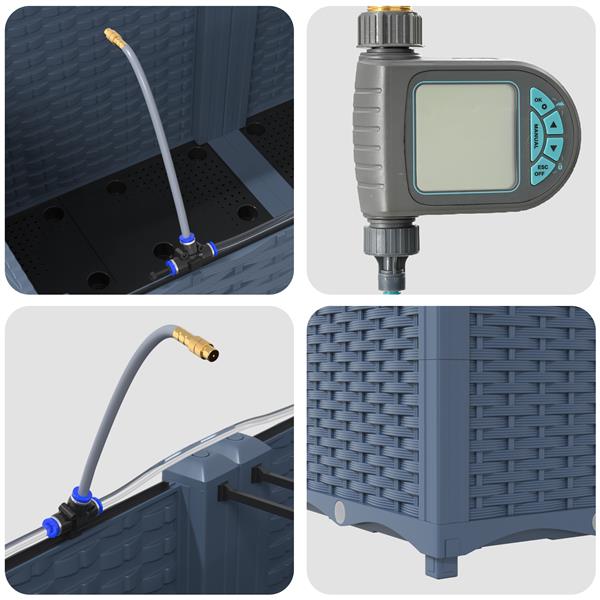 Grote foto vidaxl tuinplantbakken grijs 80 x 40 x 37.5 cm staal tuin en terras overige tuin en terras