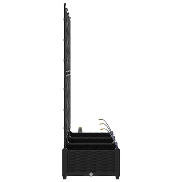 Grote foto vidaxl tuinplantbakken zwart 120 x 40 x 126 cm staal tuin en terras overige tuin en terras