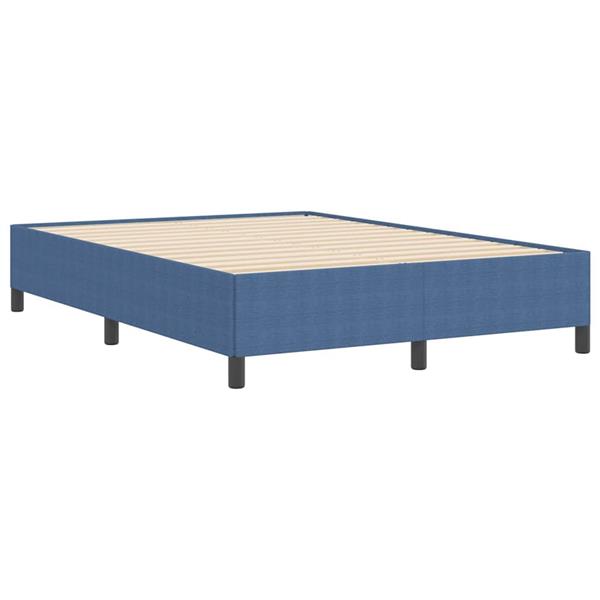 Grote foto vidaxl bedframe blauw 160 x 200 cm katoenen stof antiek en kunst stoelen en banken