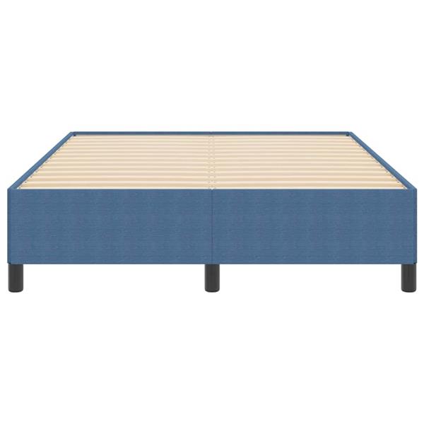Grote foto vidaxl bedframe blauw 140 x 200 cm katoenen stof antiek en kunst stoelen en banken