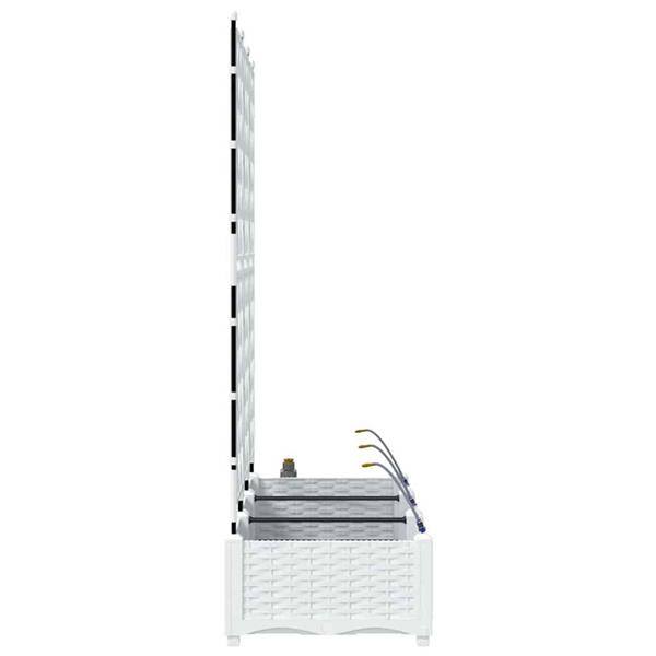 Grote foto vidaxl tuinplantbakken wit 120 x 40 x 126 cm staal tuin en terras overige tuin en terras