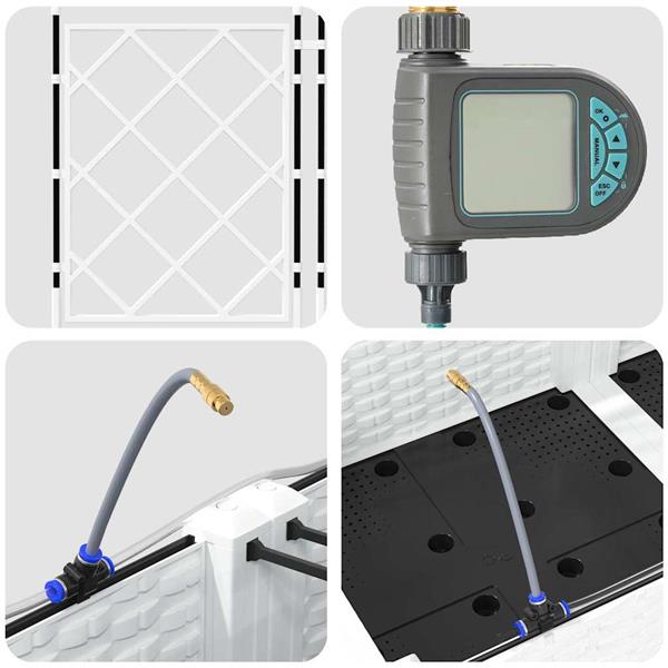 Grote foto vidaxl tuinplantbakken wit 120 x 40 x 126 cm staal tuin en terras overige tuin en terras