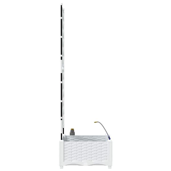 Grote foto vidaxl tuinplantbakken wit 40 x 40 x 126 cm staal tuin en terras overige tuin en terras