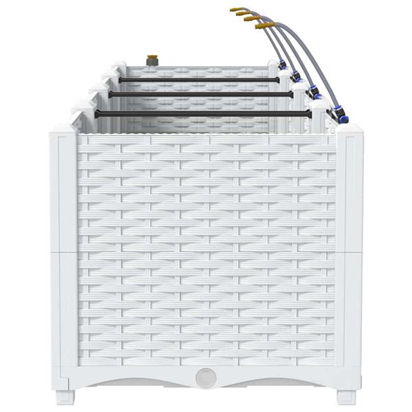 Grote foto vidaxl tuinplantbakken wit 120 x 40 x 37.5 cm staal tuin en terras overige tuin en terras