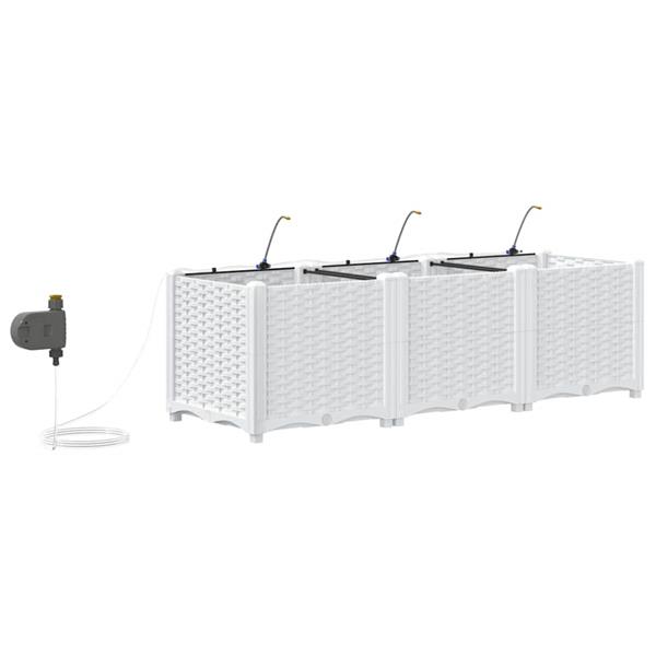 Grote foto vidaxl tuinplantbakken wit 120 x 40 x 37.5 cm staal tuin en terras overige tuin en terras