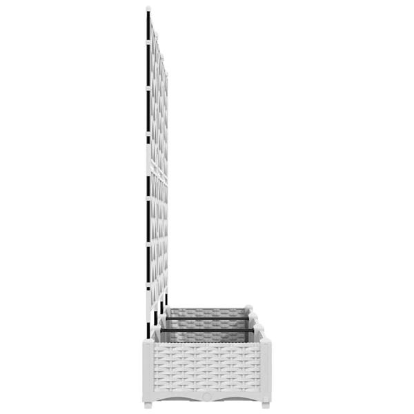 Grote foto vidaxl tuindruppel met trellis 3 pcs wit 120 x 40 x 125 5 cm pp tuin en terras overige tuin en terras