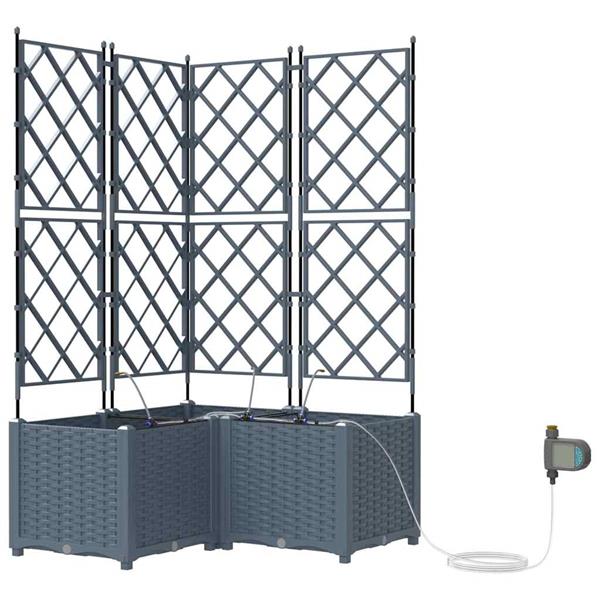 Grote foto vidaxl tuinplantbakken lichtgrijs 80 x 80 x 142 cm staal tuin en terras overige tuin en terras