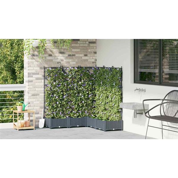 Grote foto vidaxl tuindruppel met trellis 5 pcs lichtgrijs 120 x 120 x 125 5 cm tuin en terras overige tuin en terras