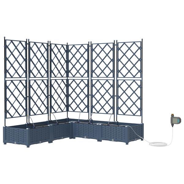 Grote foto vidaxl tuinplantbakken grijs 120 x 120 x 126 cm staal tuin en terras overige tuin en terras