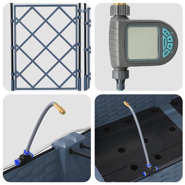 Grote foto vidaxl tuinplantbakken grijs 120 x 40 x 126 cm staal tuin en terras overige tuin en terras