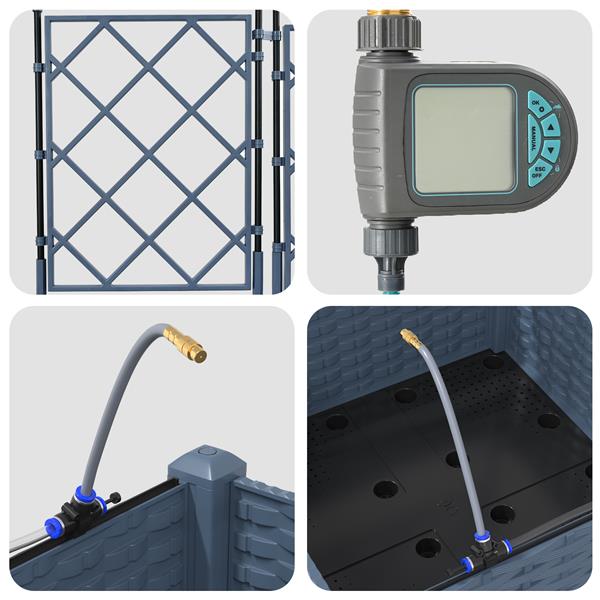 Grote foto vidaxl tuinplantbakken grijs 40 x 40 x 126 cm staal tuin en terras overige tuin en terras