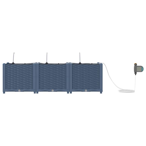 Grote foto vidaxl tuinplantbakken grijs 120 x 40 x 37.5 cm staal tuin en terras overige tuin en terras