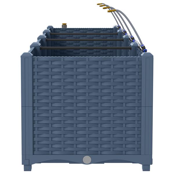 Grote foto vidaxl tuinplantbakken grijs 120 x 40 x 37.5 cm staal tuin en terras overige tuin en terras