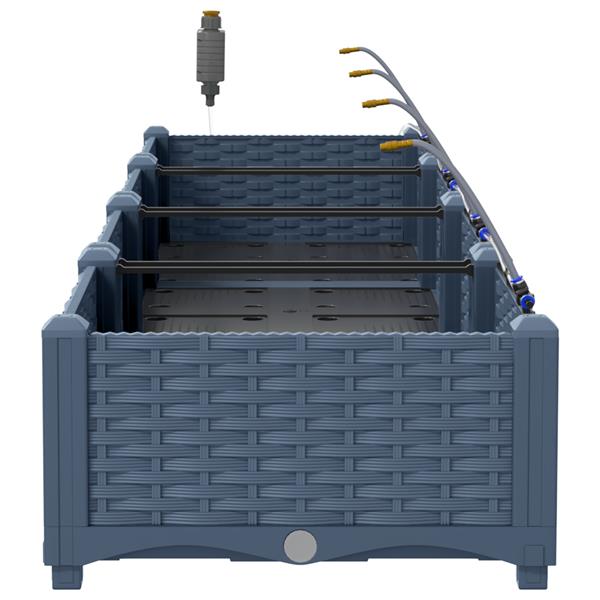 Grote foto vidaxl tuinplantbakken grijs 160 x 40 x 22 cm staal tuin en terras overige tuin en terras