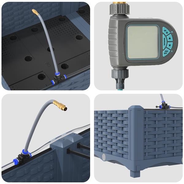 Grote foto vidaxl tuinplantbakken grijs 160 x 40 x 22 cm staal tuin en terras overige tuin en terras