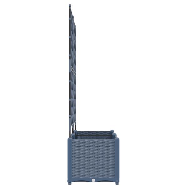 Grote foto vidaxl tuindruppel met trellis 2 pcs grijs 80 x 40 x 143 cm pp tuin en terras overige tuin en terras