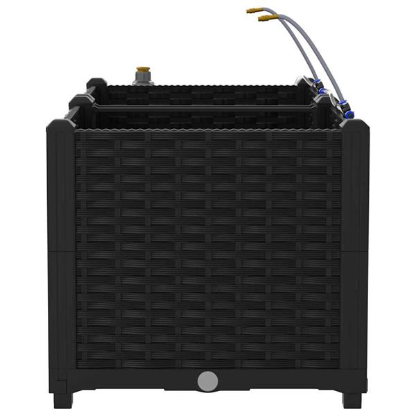 Grote foto vidaxl tuinplantbakken zwart 80 x 40 x 37.5 cm staal tuin en terras overige tuin en terras