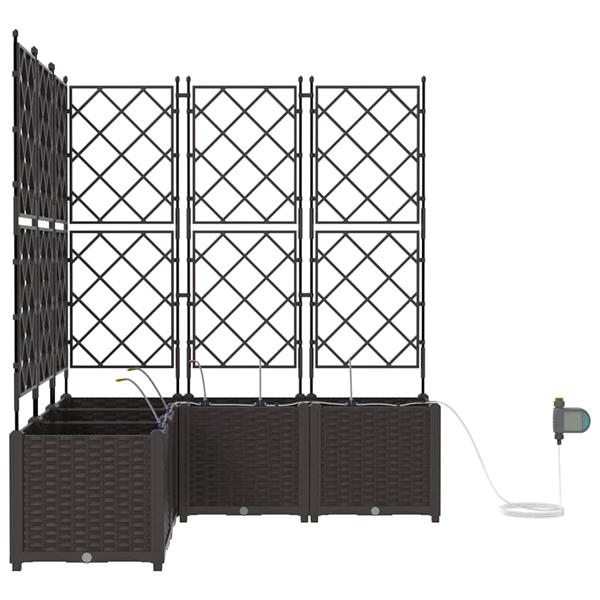 Grote foto vidaxl tuinplantbakken bruin 120 x 120 x 142 cm staal tuin en terras overige tuin en terras