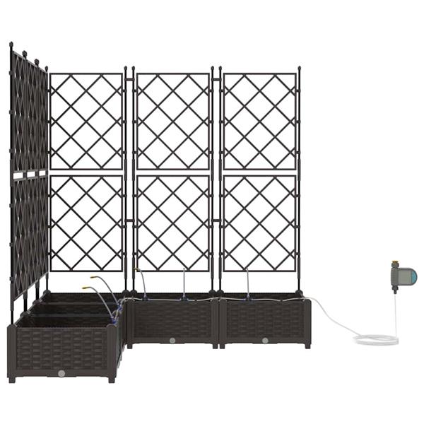 Grote foto vidaxl tuinplantbakken bruin 120 x 120 x 126 cm staal tuin en terras overige tuin en terras