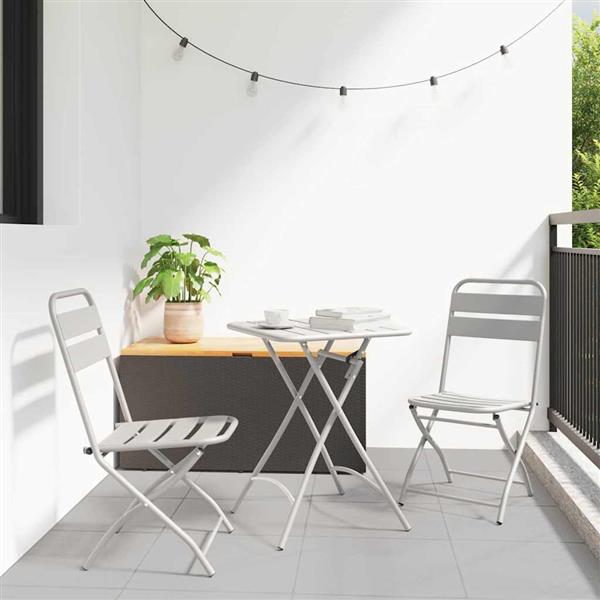 Grote foto vidaxl tuin opvouwbare stoel 2 pcs beige 55 x 56.5 x 91cm staal tuin en terras tuinmeubelen