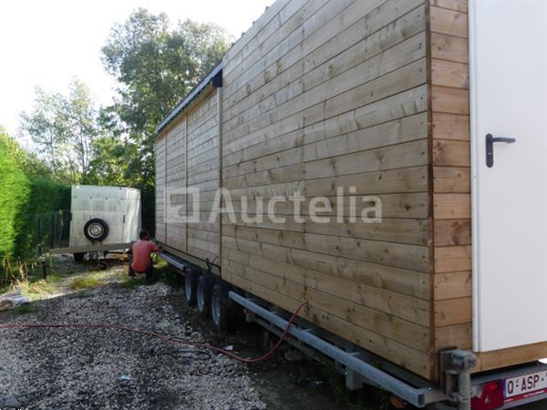 Grote foto aanhanger met tiny house syma sta02 agrarisch aanhangwagens