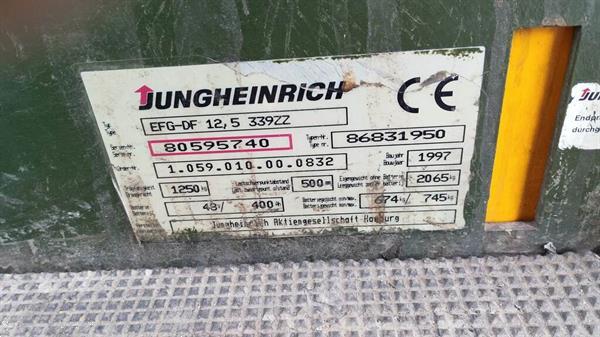 Grote foto jungheinrich efg215 1.25 ton 3 wieler elektrisch mast 2f339 3074 agrarisch heftrucks
