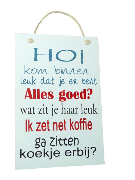 Grote foto klein tekstbord hoi huis en inrichting woningdecoratie