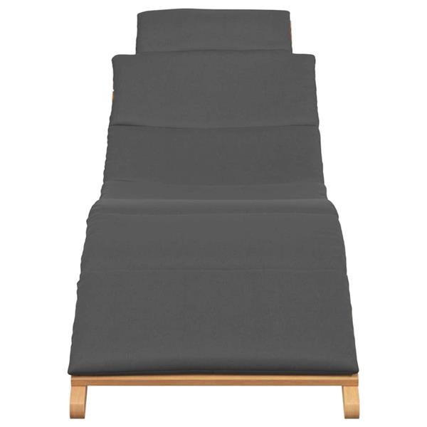 Grote foto vidaxl ligstoel donkergrijs 188 x 55 x 59 cm massief teakhout tuin en terras tuinmeubelen