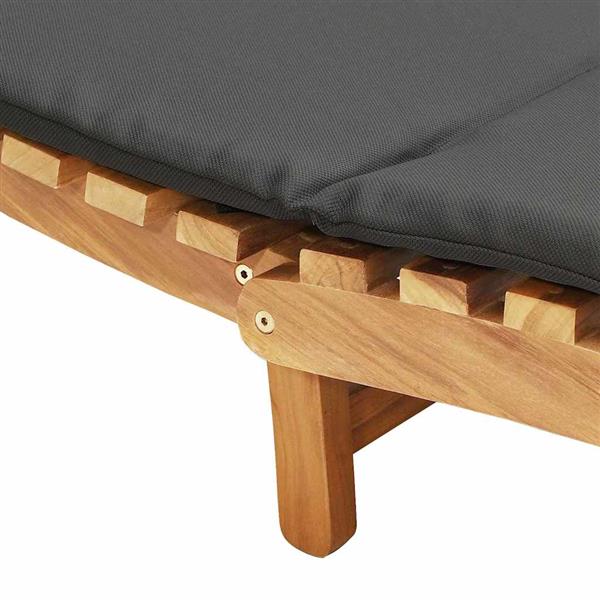 Grote foto vidaxl ligstoel donkergrijs 188 x 55 x 59 cm massief teakhout tuin en terras tuinmeubelen