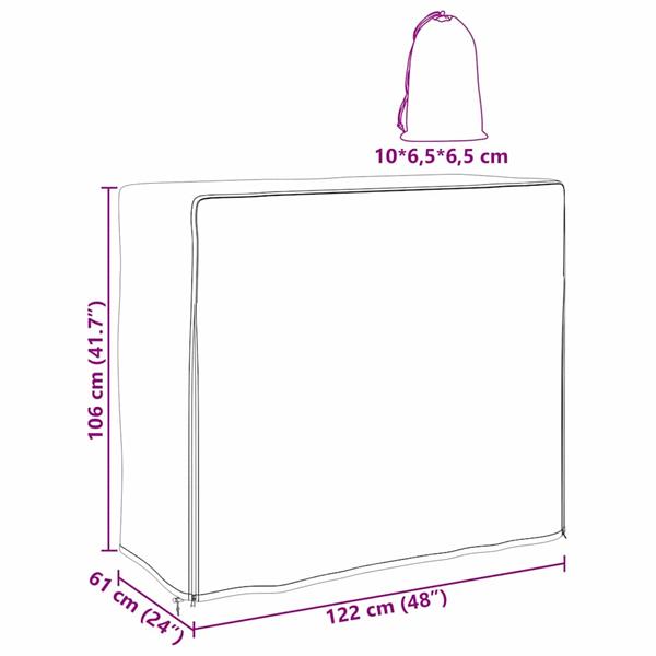 Grote foto vidaxl buitenmeubelhoes zwart 122 x 61 x 106 cm 420d stof tuin en terras tuinmeubelen