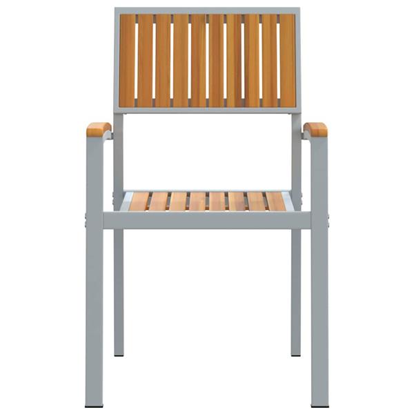 Grote foto vidaxl tuinstoel 4 pcs bruin 56 x 57 x 87cm massief acaciahout tuin en terras tuinmeubelen