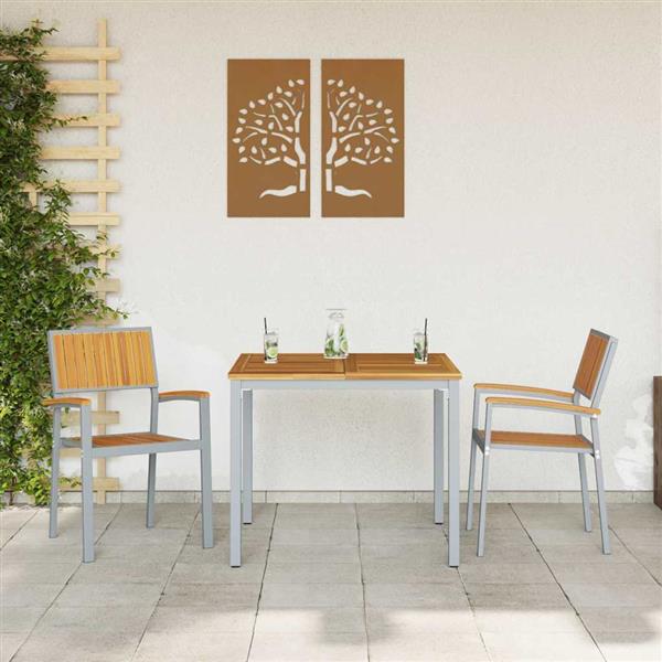 Grote foto vidaxl tuinstoel 2 pcs bruin 56 x 57 x 87cm massief acaciahout tuin en terras tuinmeubelen