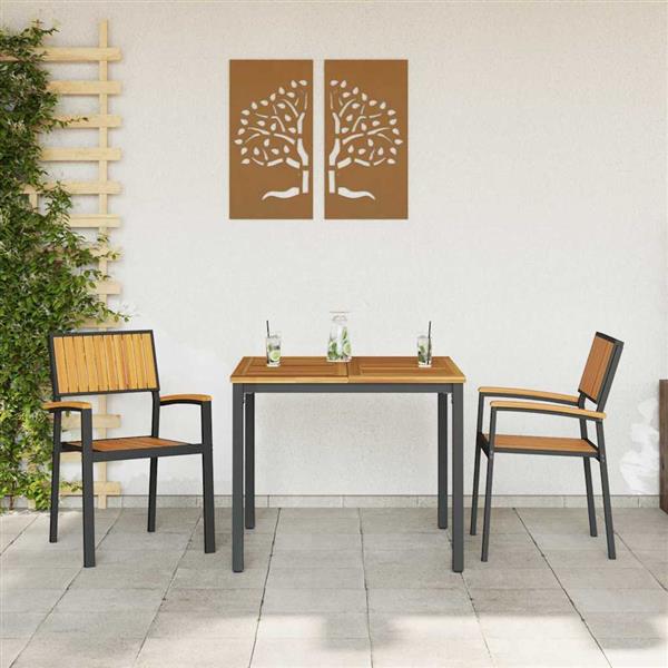 Grote foto vidaxl tuinstoel 2 pcs bruin 56 x 57 x 87cm massief acaciahout tuin en terras tuinmeubelen