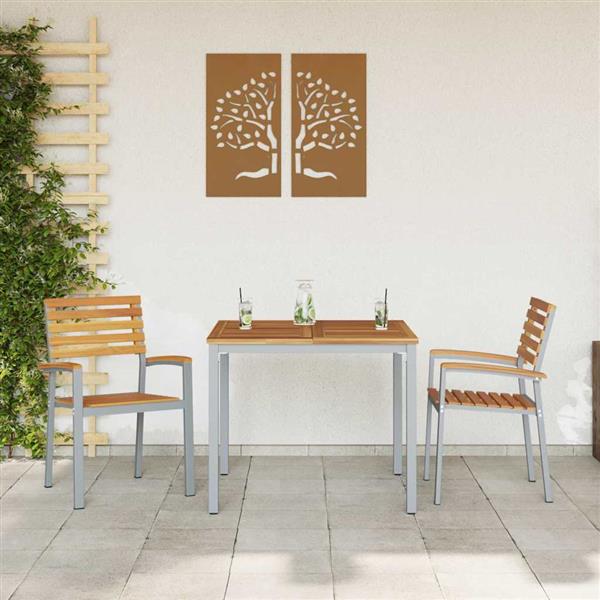 Grote foto vidaxl tuinstoel 2 pcs bruin 56 x 57 x 87cm massief acaciahout tuin en terras tuinmeubelen