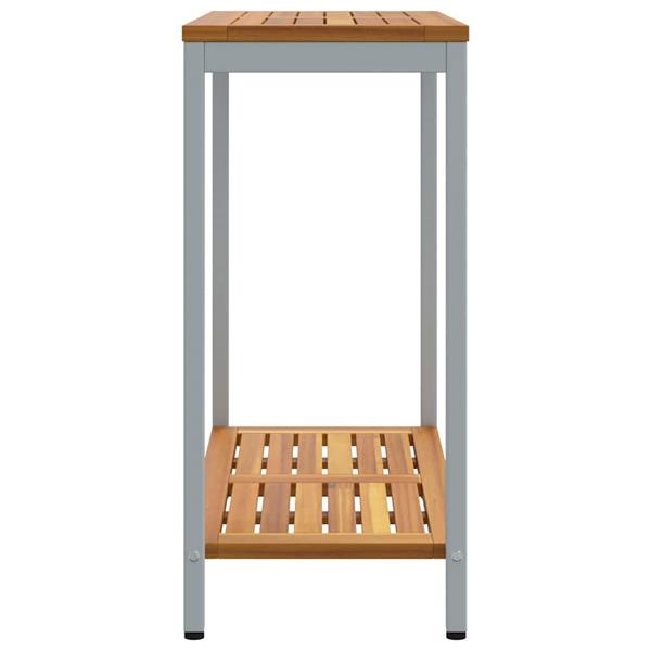 Grote foto vidaxl buiten tafel met opslag natuurlijk en grijs 80 x 35 x 75 cm tuin en terras tuinmeubelen