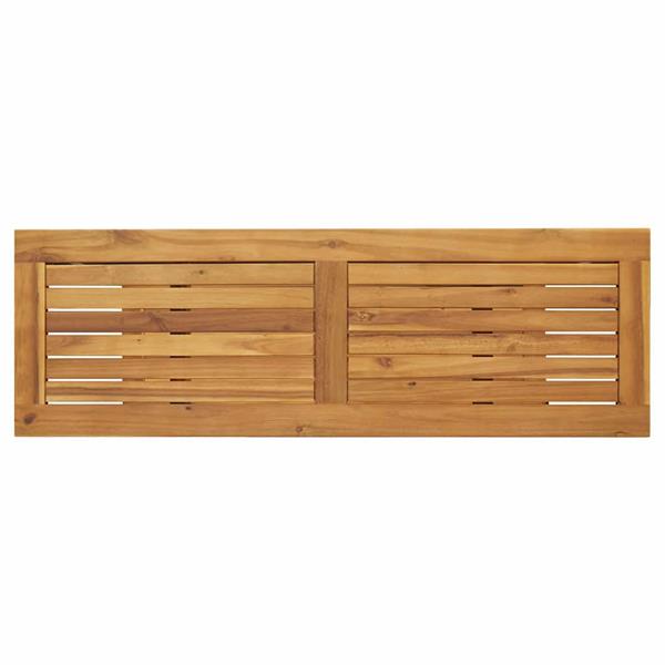 Grote foto vidaxl buiten tafel met opslag naturel en zwart 110 x 35 x 75 cm tuin en terras tuinmeubelen