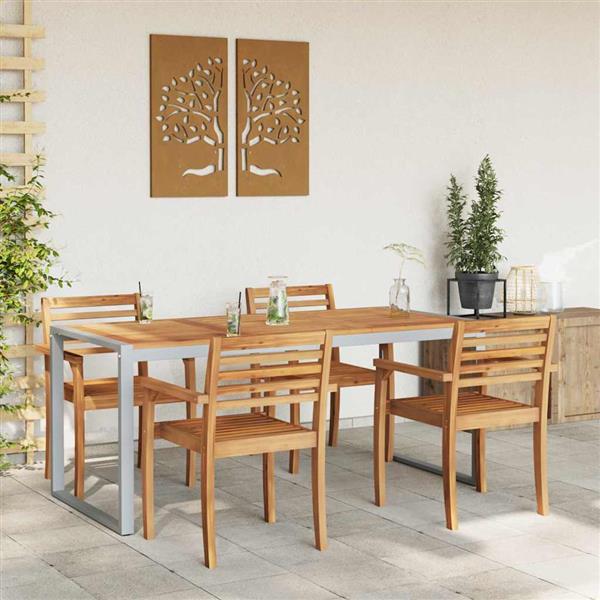 Grote foto vidaxl tuin eettafel grijs 180 x 90 x 75 cm tuin en terras tuinmeubelen