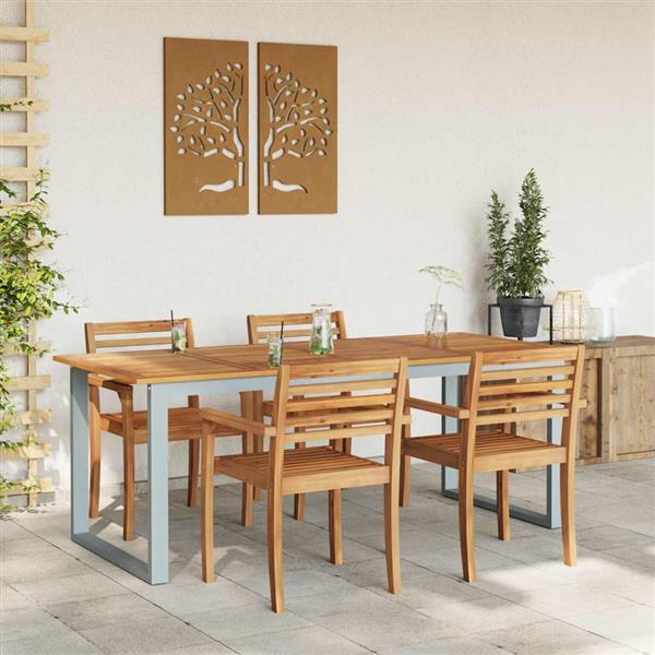 Grote foto vidaxl tuin eettafel grijs 200 x 90 x 75 cm tuin en terras tuinmeubelen