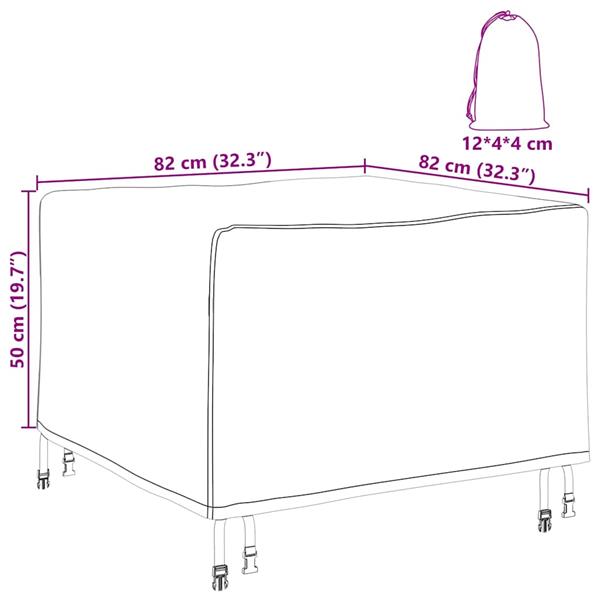 Grote foto vidaxl buitenmeubelhoes zwart 82 x 82 x 50 cm 420d stof tuin en terras tuinmeubelen
