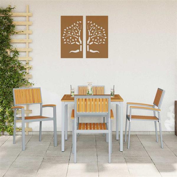 Grote foto vidaxl tuinstoel 4 pcs bruin 56 x 57 x 87cm massief acaciahout tuin en terras tuinmeubelen