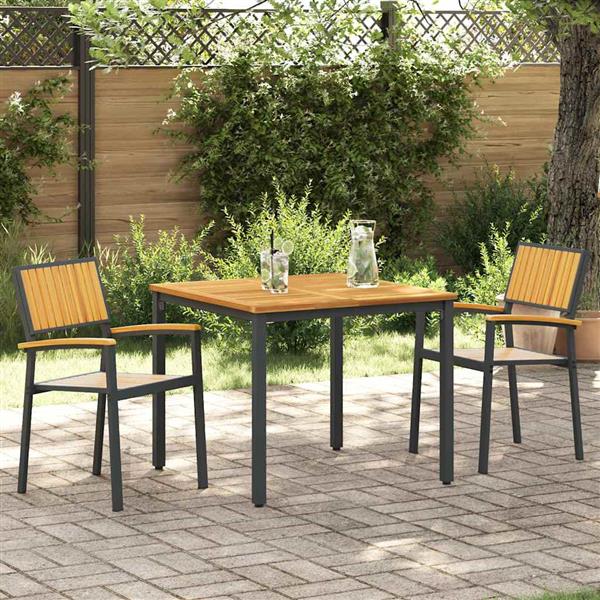 Grote foto vidaxl tuinstoel 2 pcs bruin 56 x 57 x 87cm massief acaciahout tuin en terras tuinmeubelen