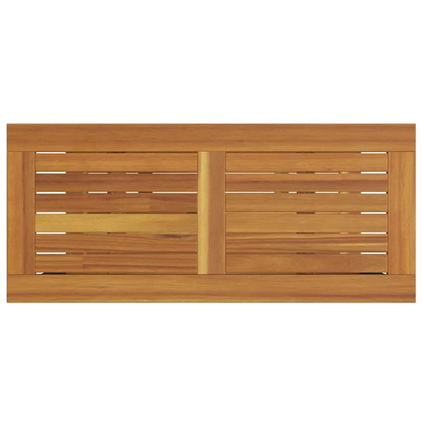 Grote foto vidaxl buiten tafel met opslag naturel en zwart 80 x 35 x 75 cm tuin en terras tuinmeubelen