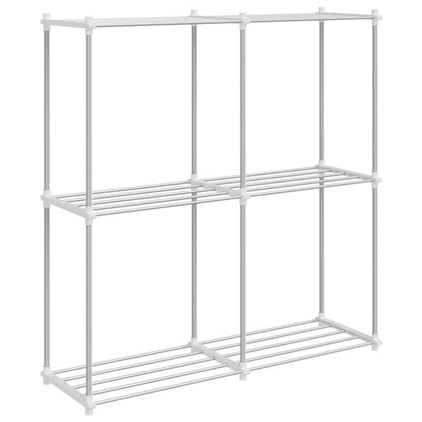 Grote foto vidaxl opslageplank met plank met opslag wit 43 x 27 x 90 cm aluminium huis en inrichting overige