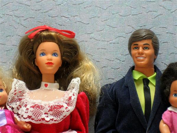 Grote foto heart family barbie met kindje en vader pop132 verzamelen poppen