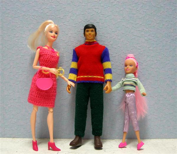 Grote foto clone family barbie ken en puber dochter kinderen en baby poppen
