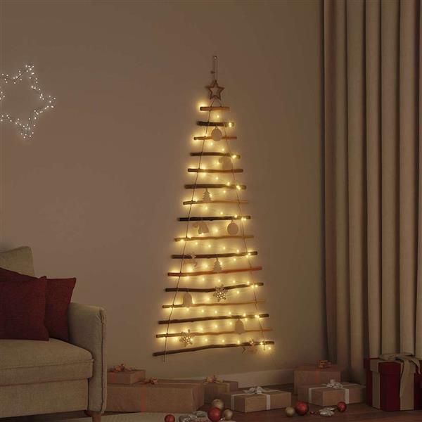 Grote foto vidaxl kerstboom met 80 led naturel 150 cm massief essenhout diversen overige diversen