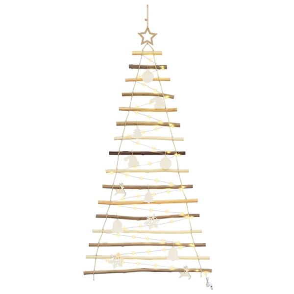 Grote foto vidaxl kerstboom met 80 led naturel 150 cm massief essenhout diversen overige diversen