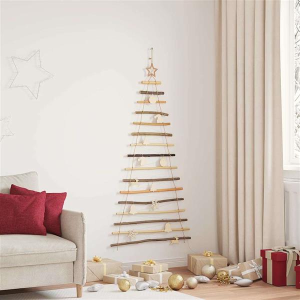 Grote foto vidaxl kerstboom met 80 led naturel 150 cm massief essenhout diversen overige diversen