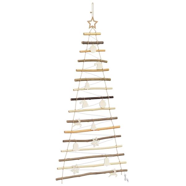 Grote foto vidaxl kerstboom met 80 led naturel 150 cm massief essenhout diversen overige diversen
