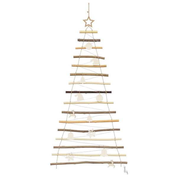 Grote foto vidaxl kerstboom met 80 led naturel 150 cm massief essenhout diversen overige diversen